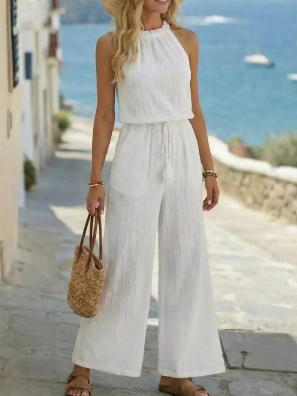 Chic Wide Leg Sleeveless Jumpsuit