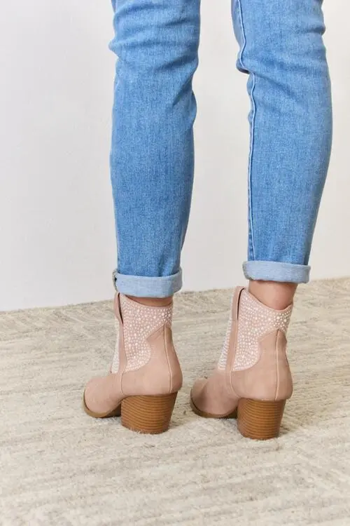 Straw Rhinestone Boots