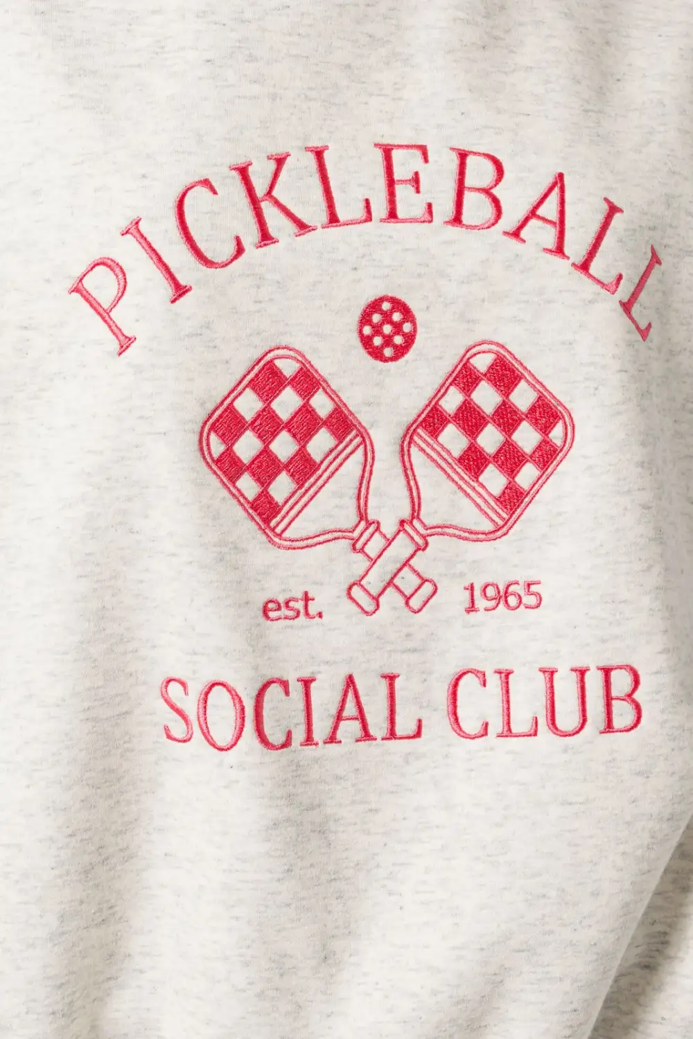 Pickleball Crewneck ? Grey/Pink