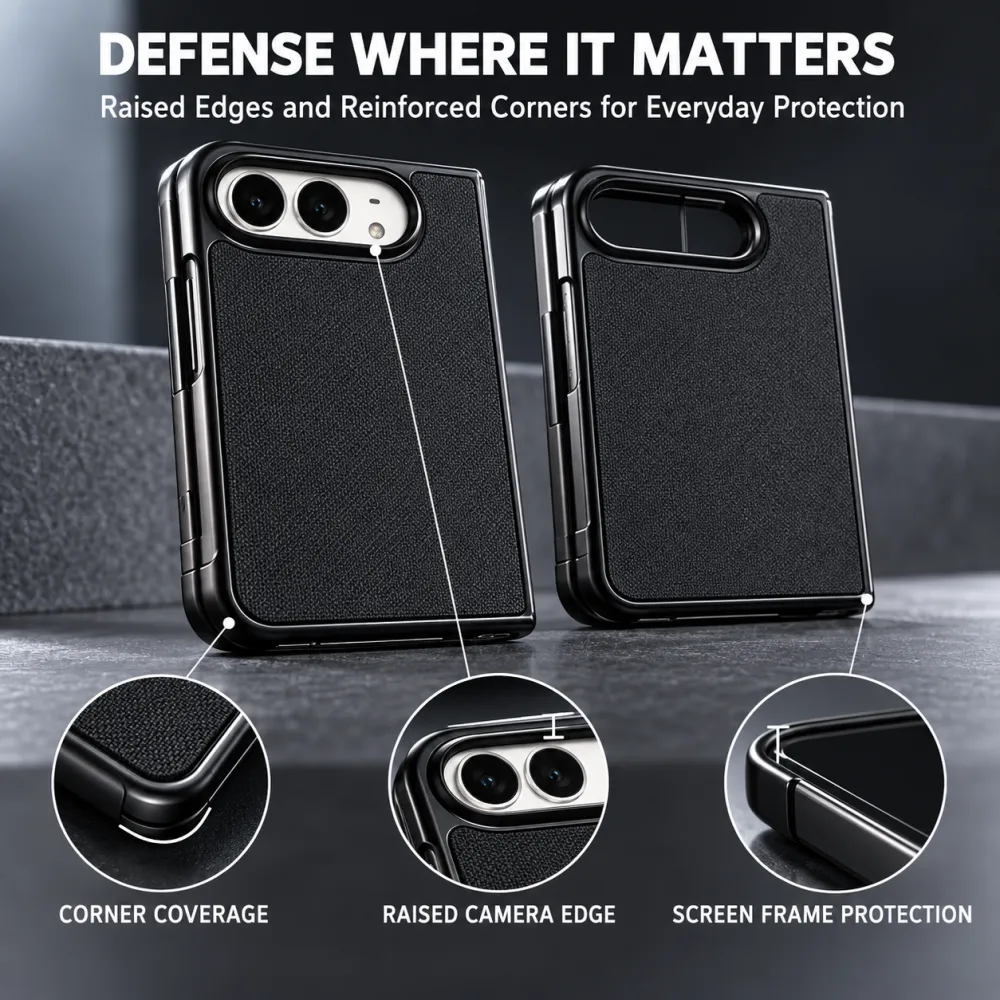 Tech Fabric Foldable iPhone Case, Matte Anti-Drop Protective Cover
