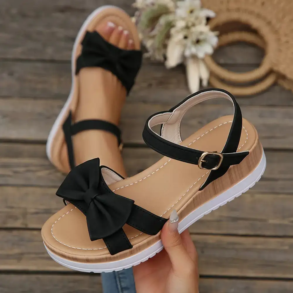 Wedge Bow Sandals