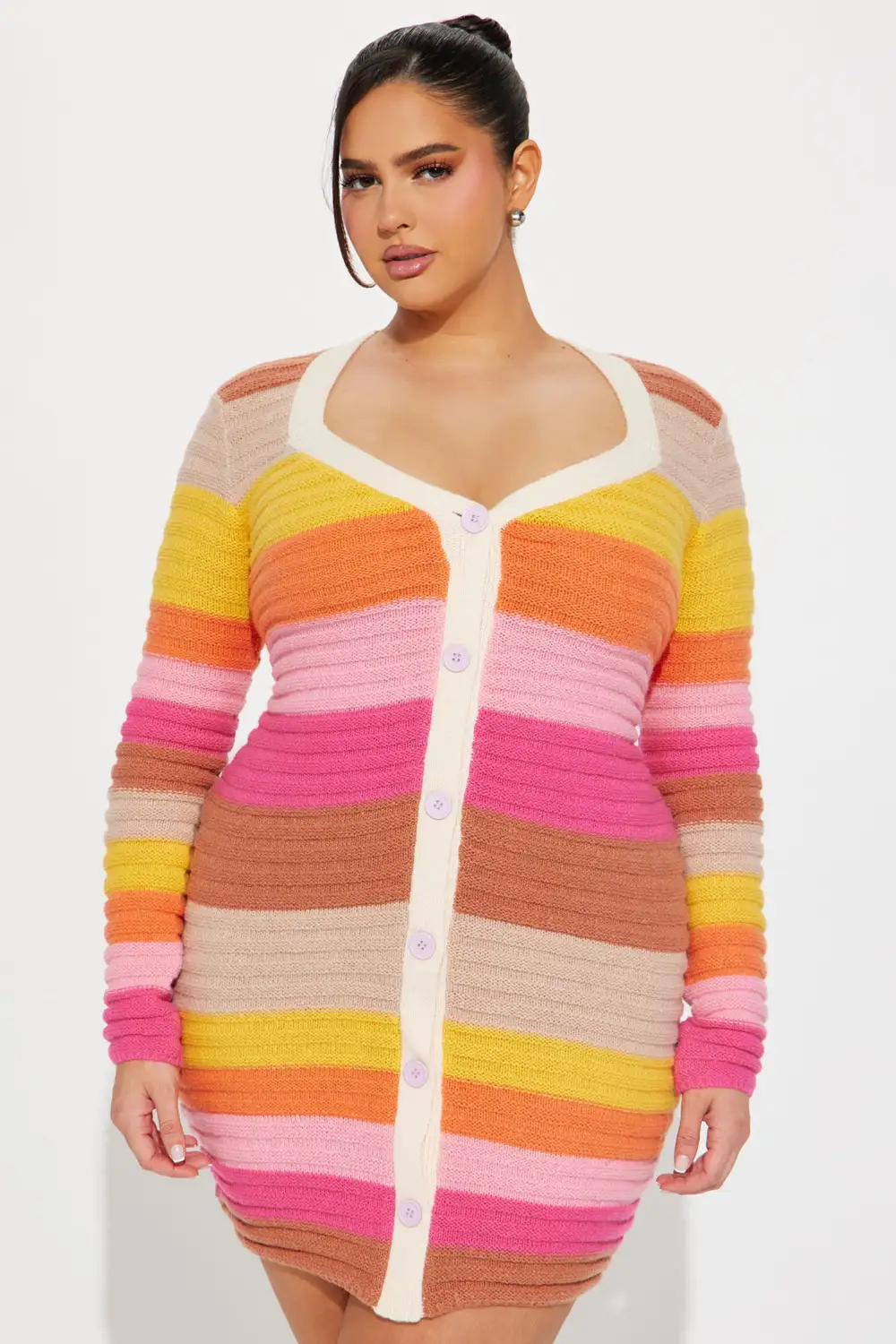 Lyla Sweater Mini Dress - Pink/combo