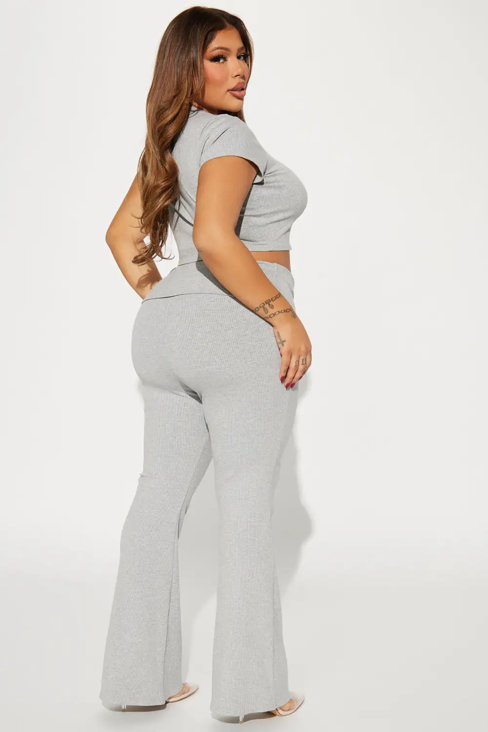 Tamara Snatched Pant Set - Heather Grey