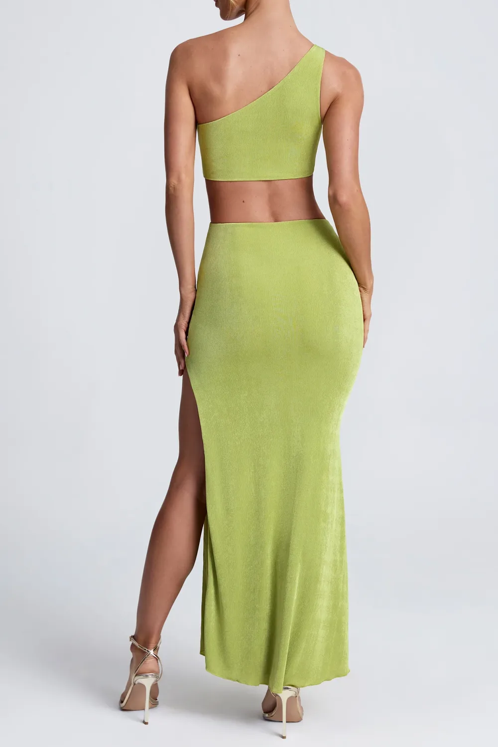 Statement Maxi Dress With Asymmetrical Neckline