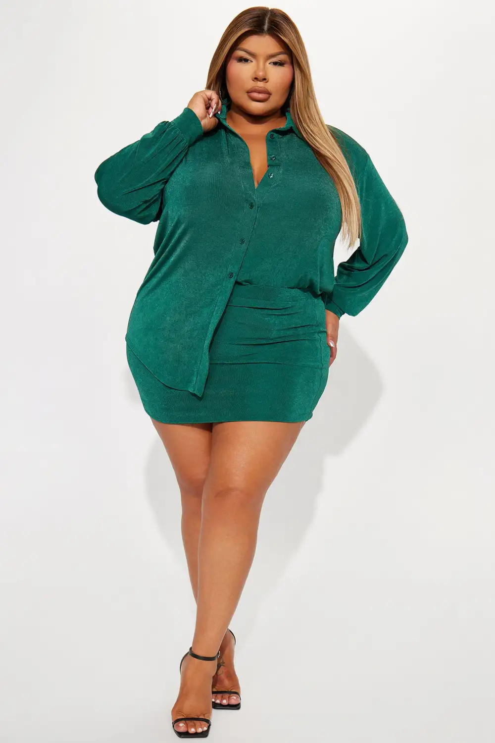 Give Me A Call Skirt Set - Hunter