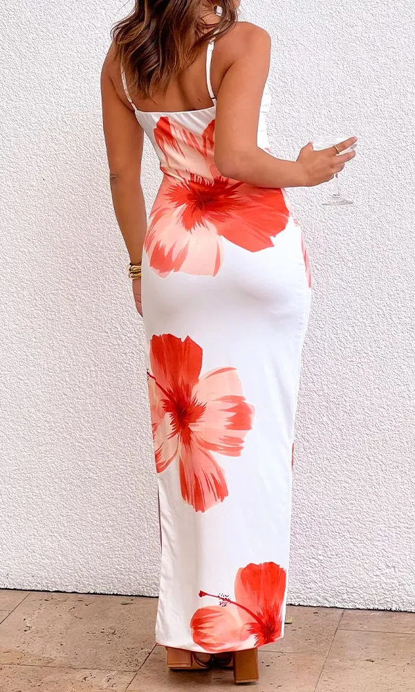 Jersey Floral Maxi Dress