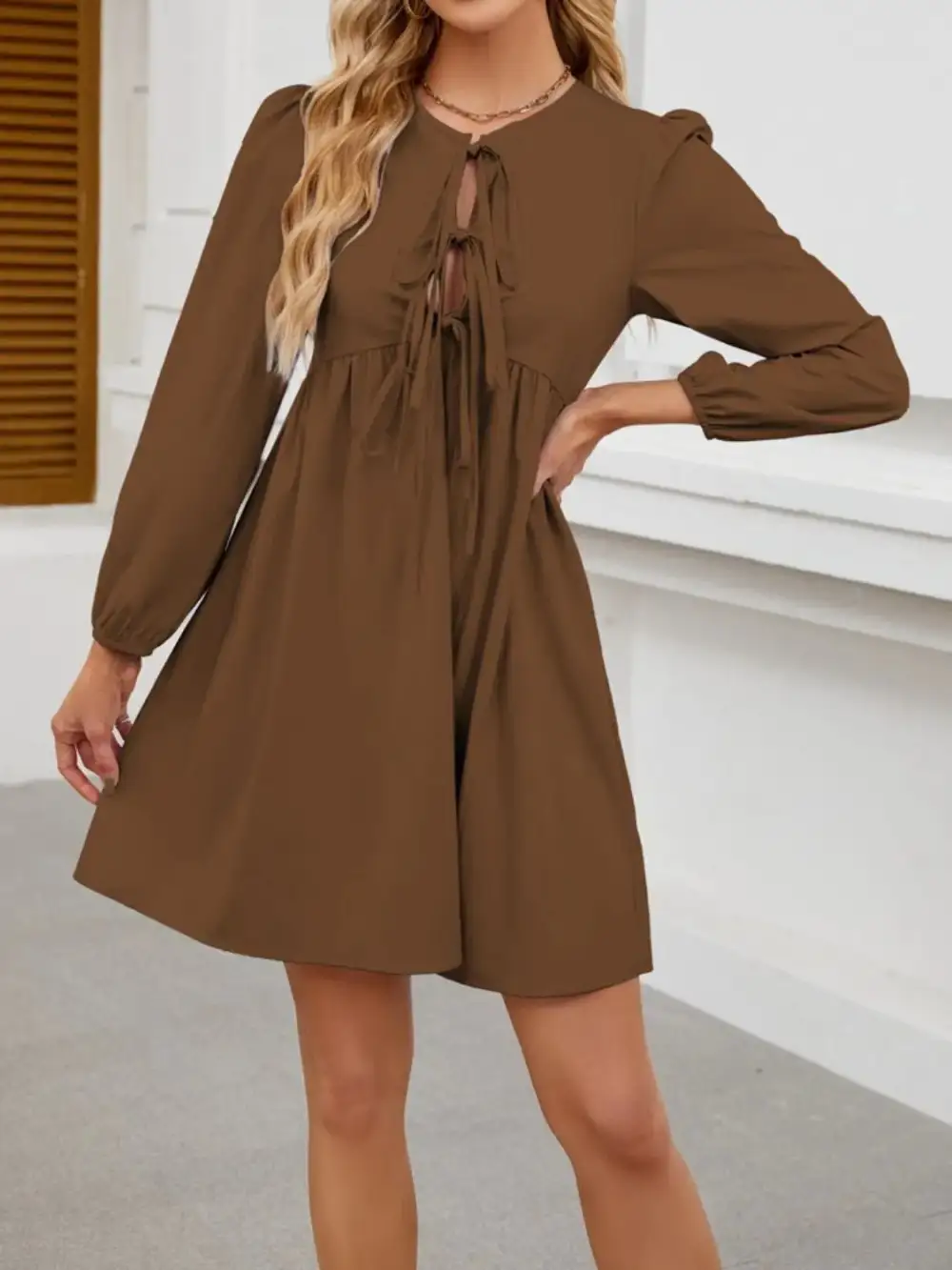 Easy Tie Detail Mini Dress