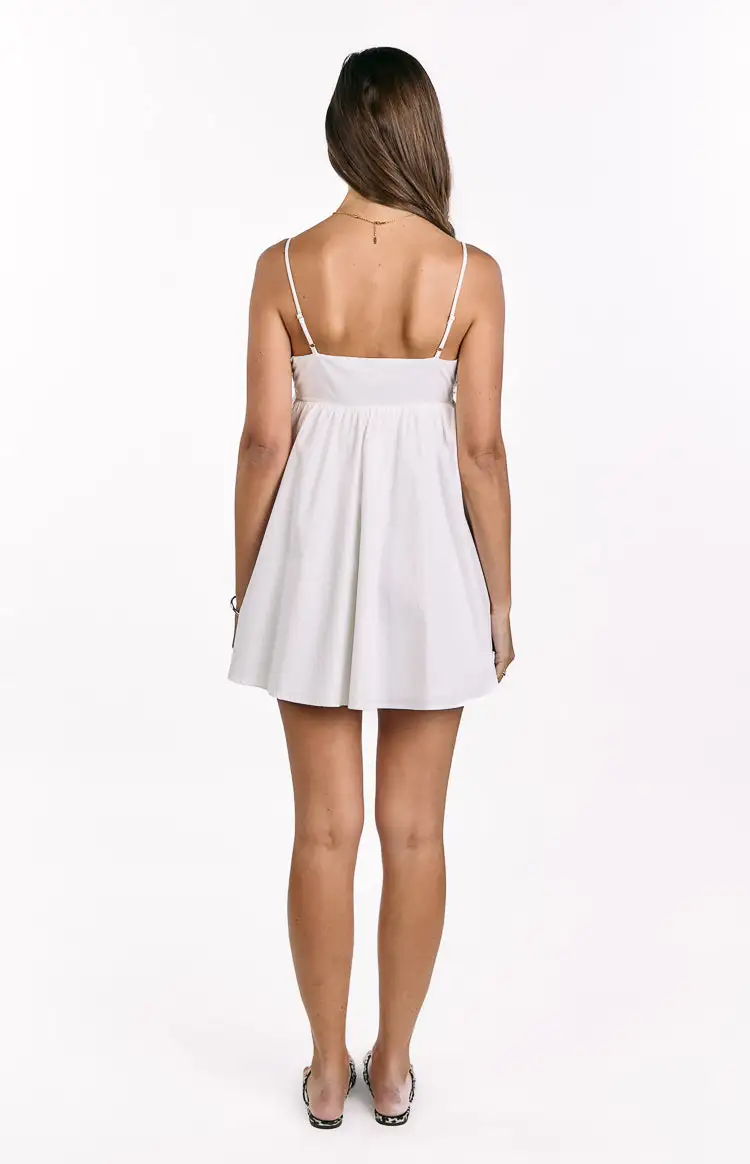 Babydoll Embroidered Eyelet Mini Dress