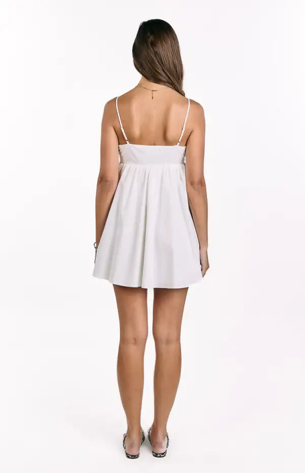 Babydoll Embroidered Eyelet Mini Dress