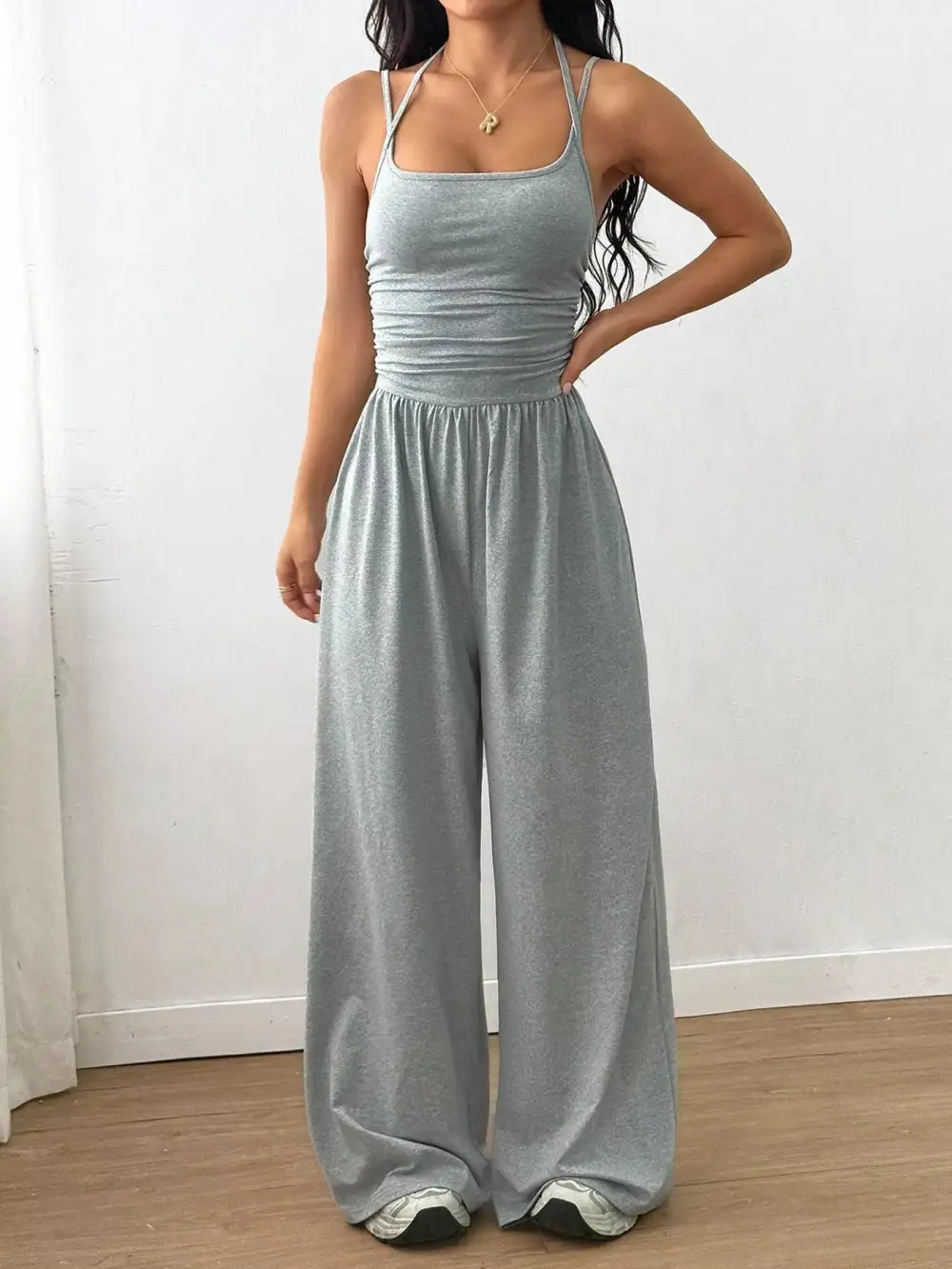 Sleeveless Casual Wide Leg Jumpsuit