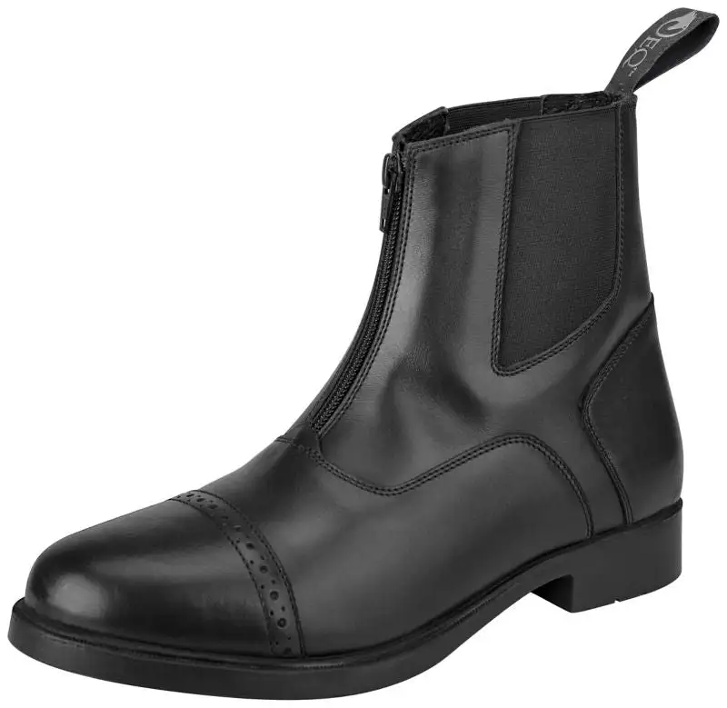Relaxed Zip Leather Paddock Boots