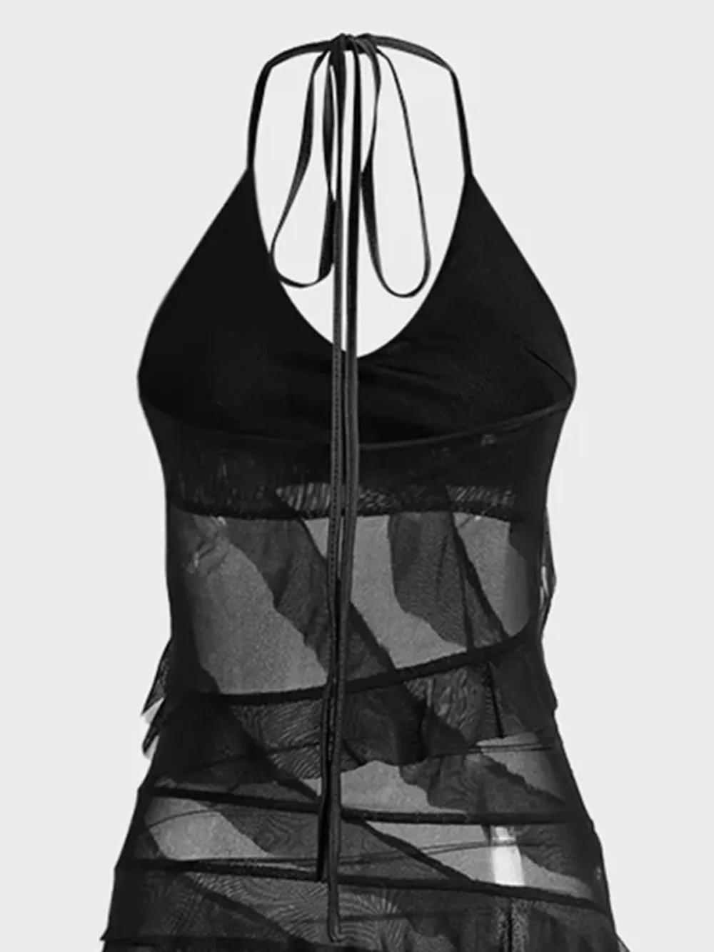 Plain Tight Y2K Halter Dress