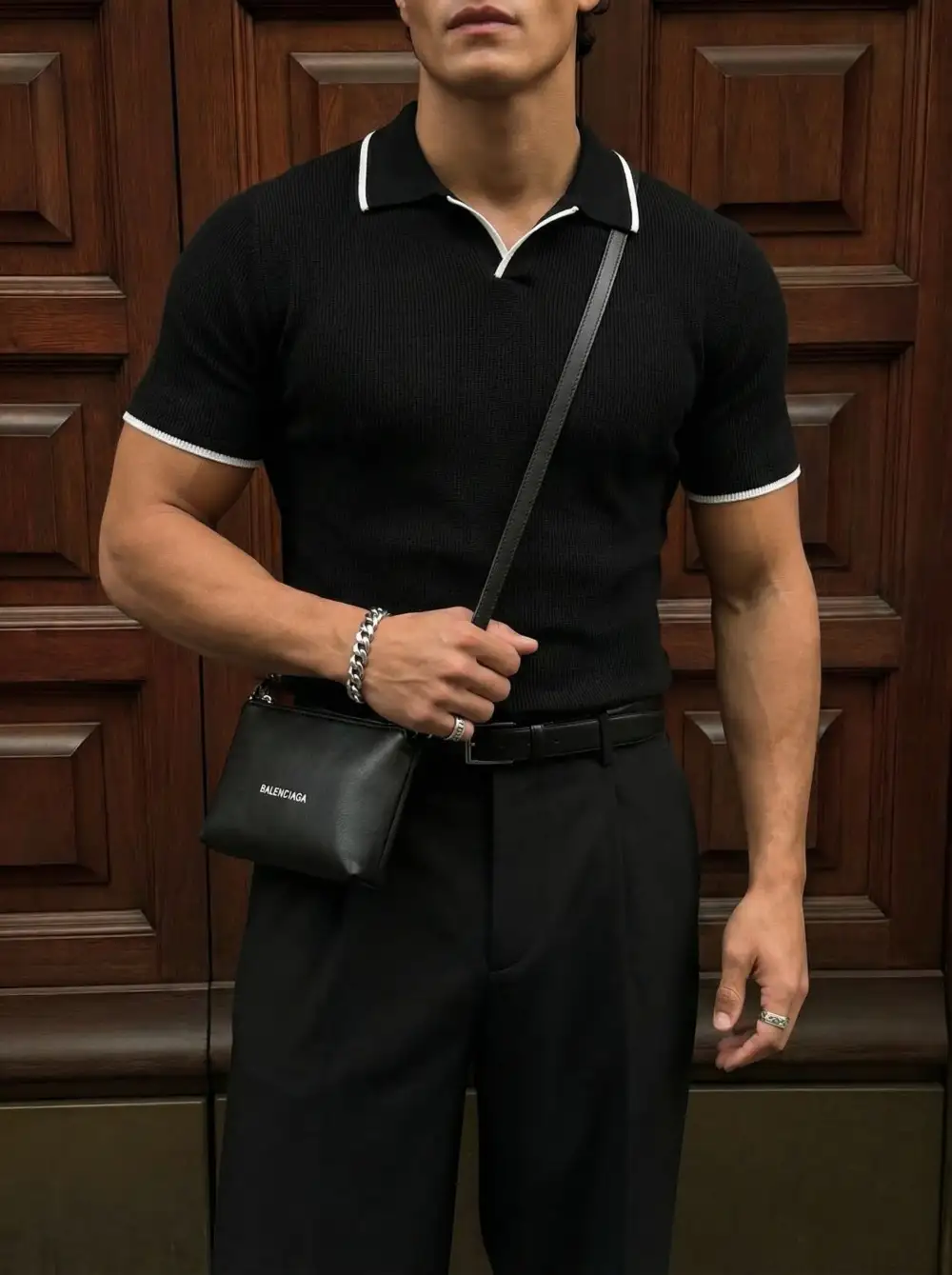 Knit Polo Collar T-Shirt