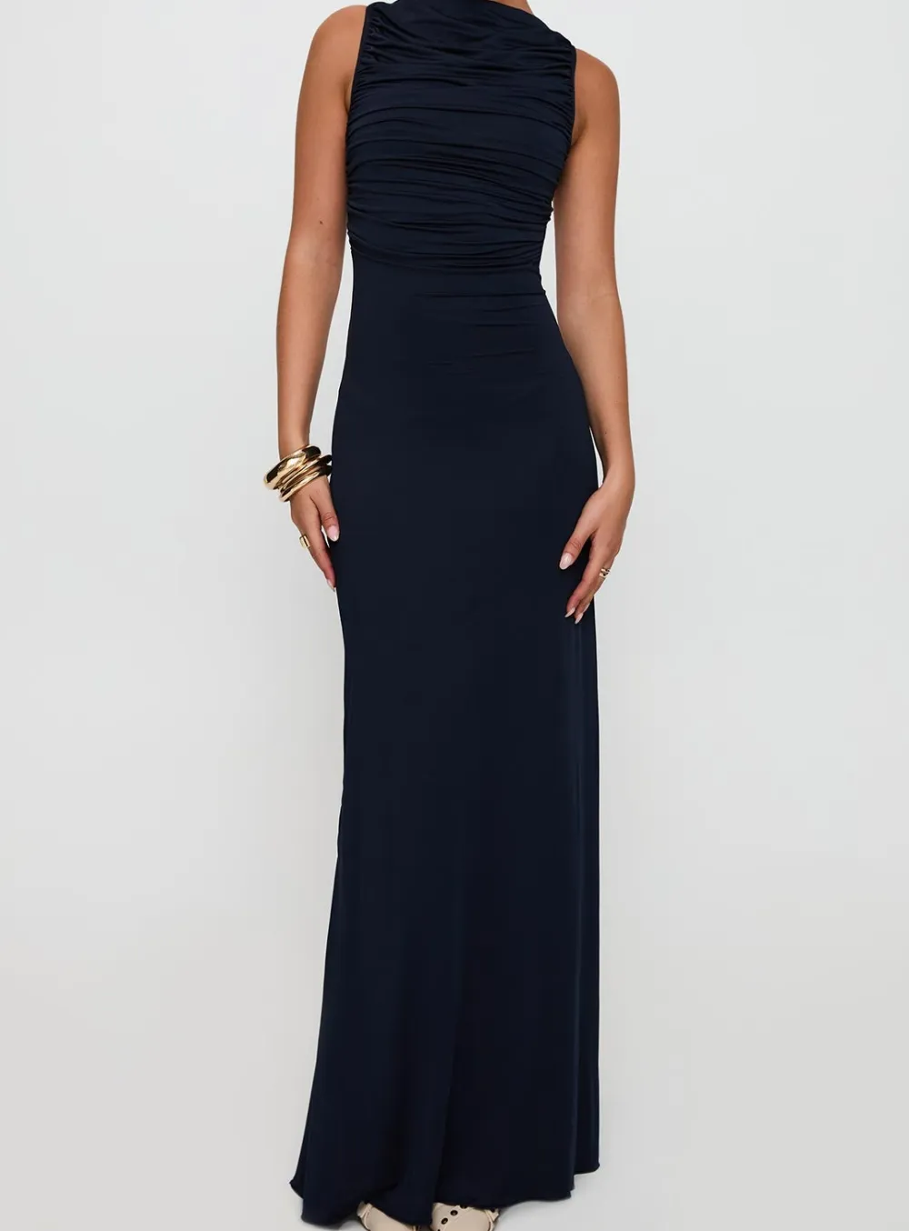 Smooth Finish Ruched Maxi Dress