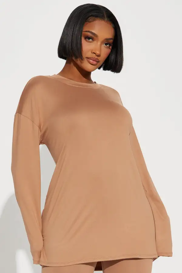 Weekend Vibes Long Sleeve Set - Mocha