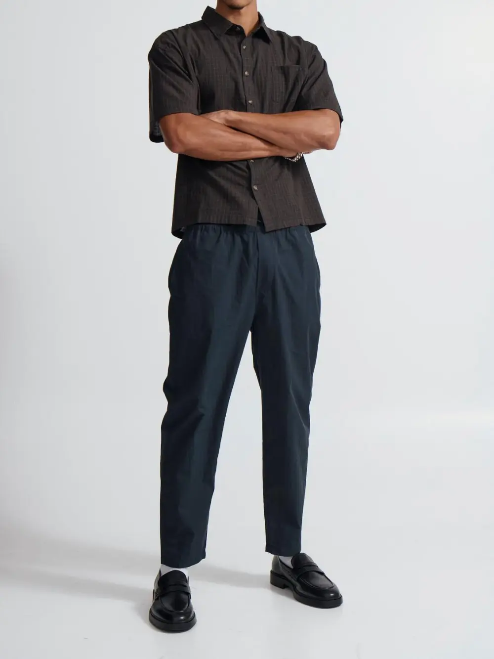 Simple And Comfortable Slim Navy Pant