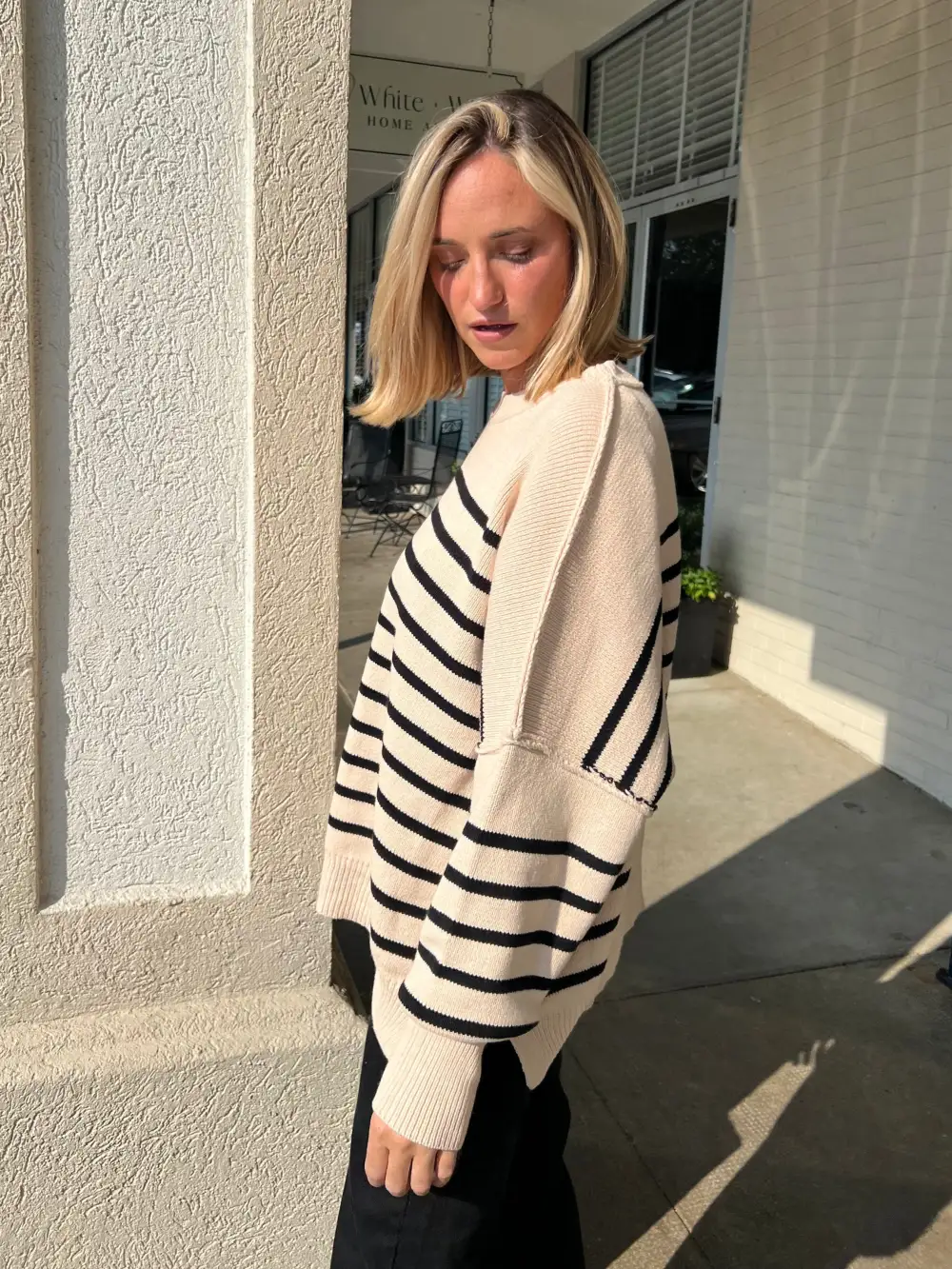 In The Middle Striped Oversized Sweater