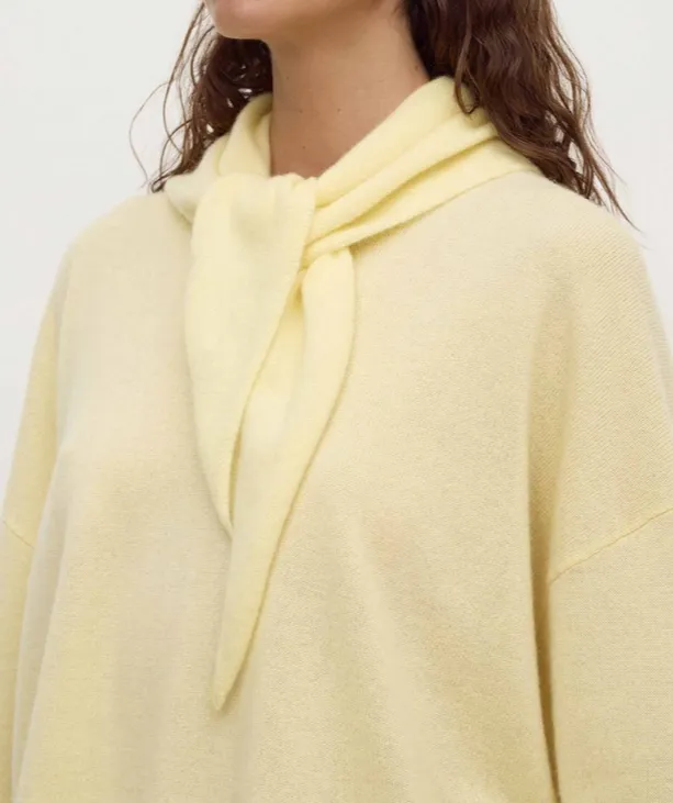 Butter Yellow Cashmere Triangle Scarf