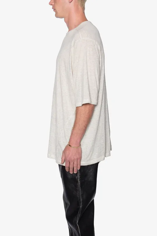 LIGHT GREY COLORED SHEER GAUZE T-SHIRT