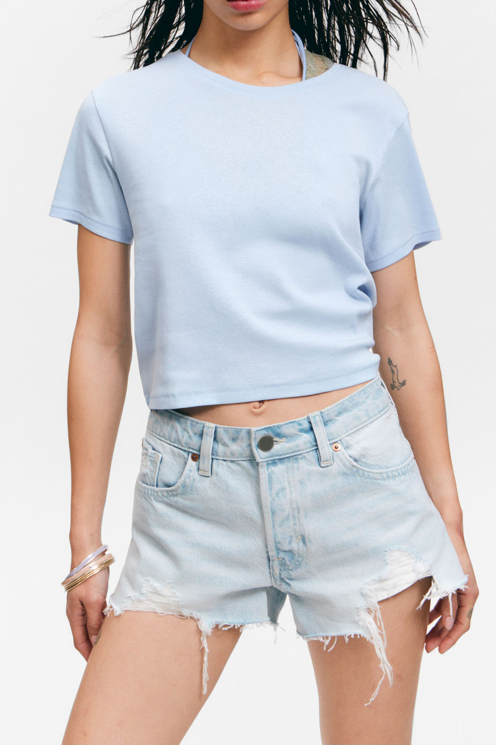 Round Neck Cropped T-Shirt