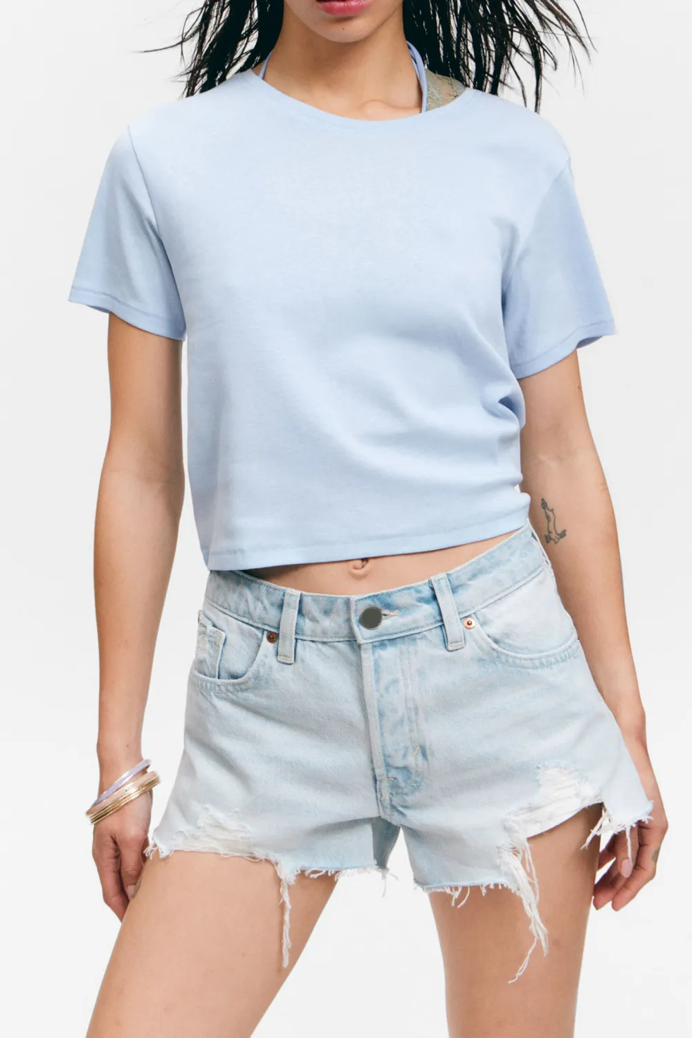 Round Neck Cropped T-Shirt