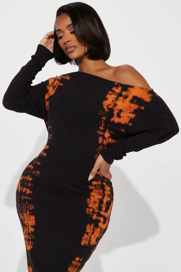 Kendra Midi Dress - Black/combo