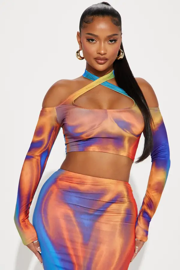 Feeling Heated Skirt Set - Multi Color