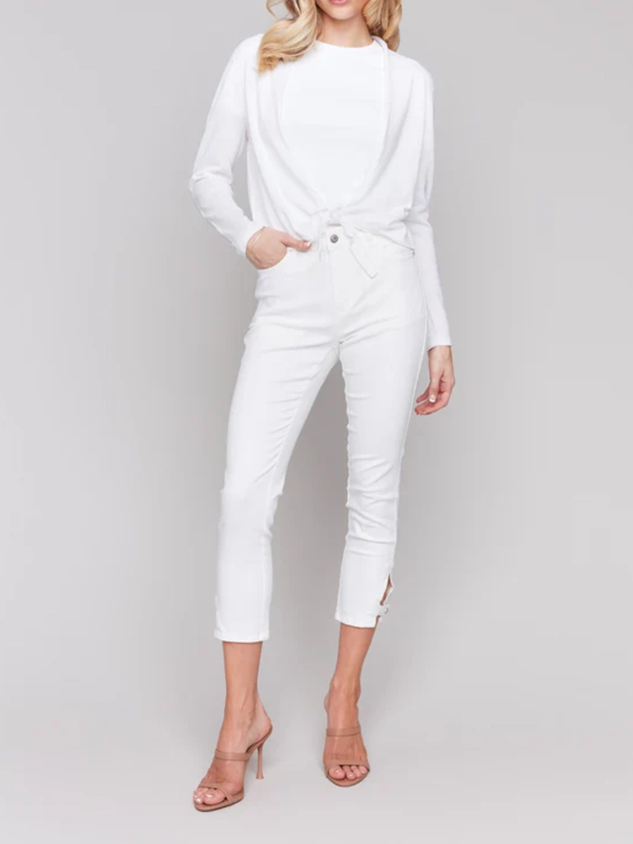 Versatile Preppy Style Women's Lace-Up Top