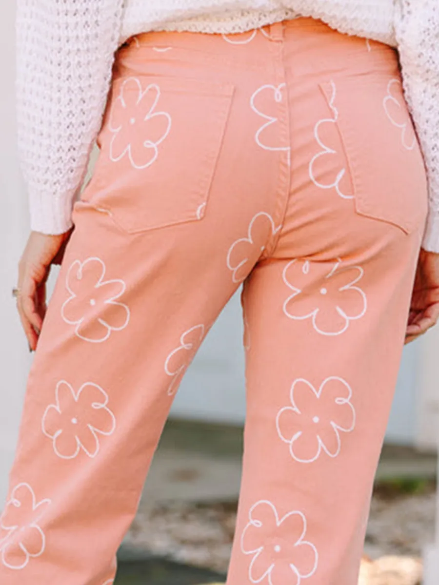 Pink Floral Pants