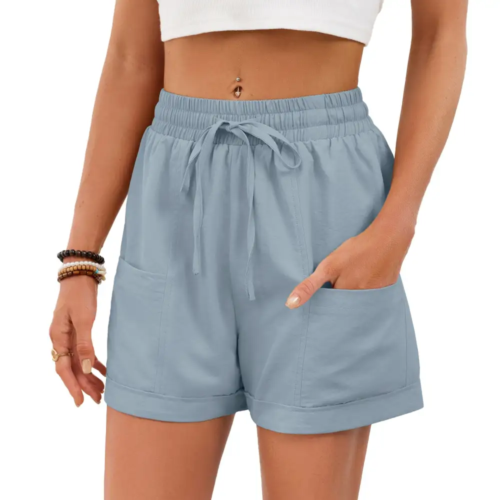 Casual Drawstring Elastic Waist Shorts