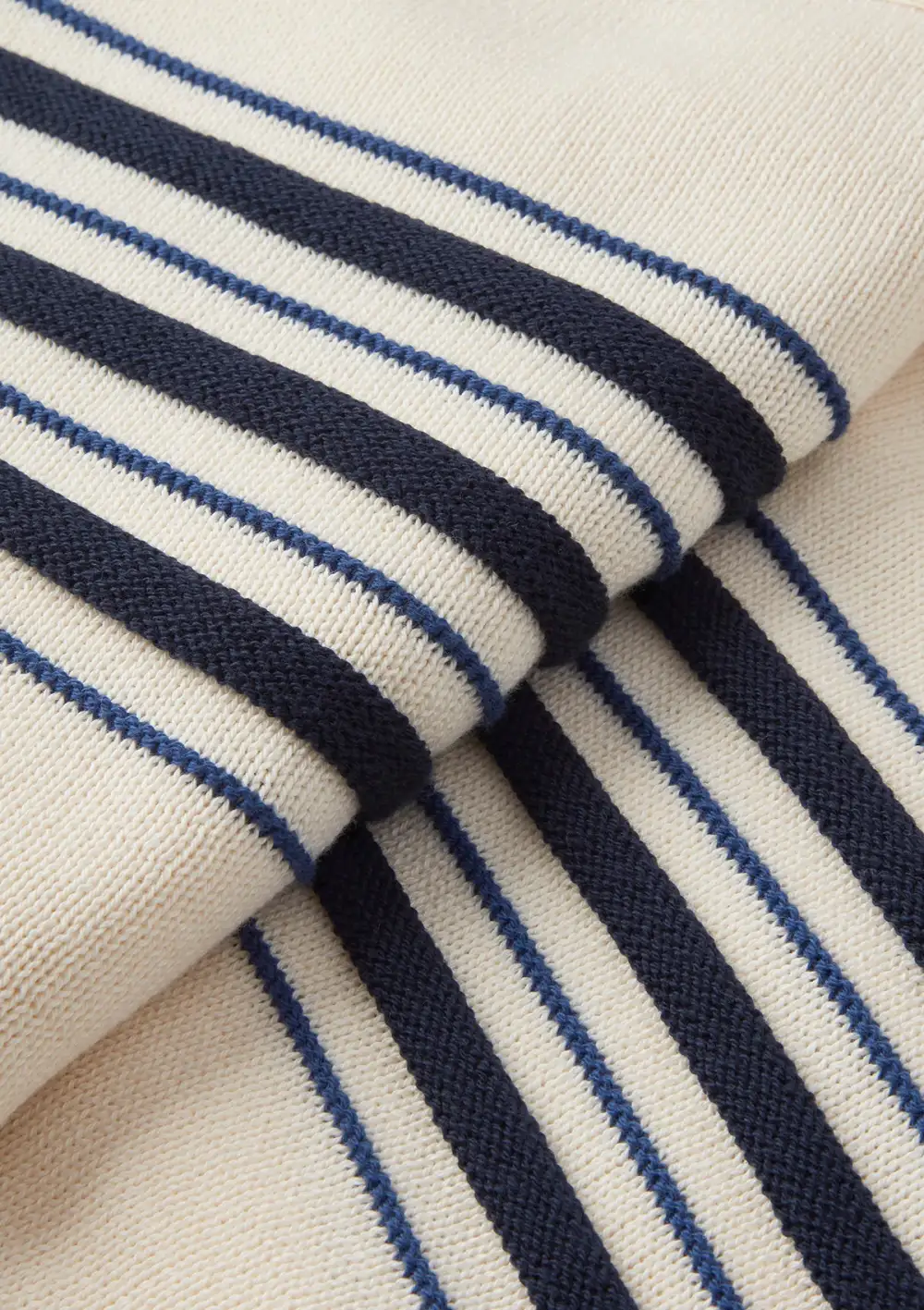 Navy & Blue Textured Stripe Polo