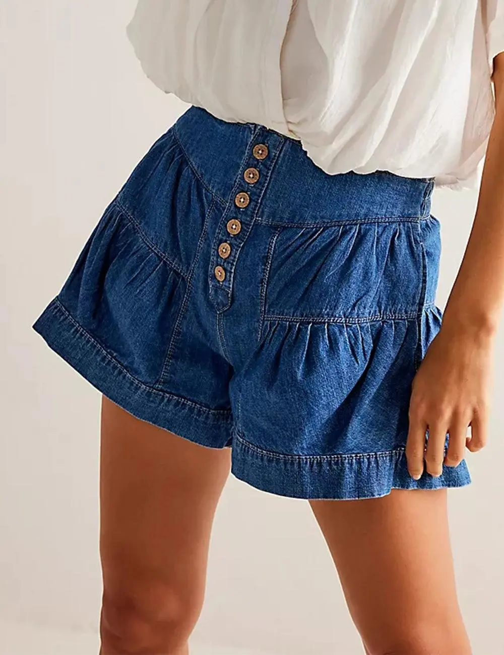 Cotton Denim Shorts