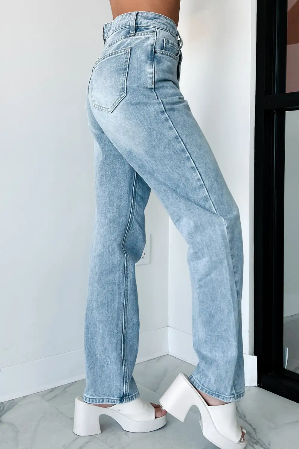 High Rise Straight Leg Jeans