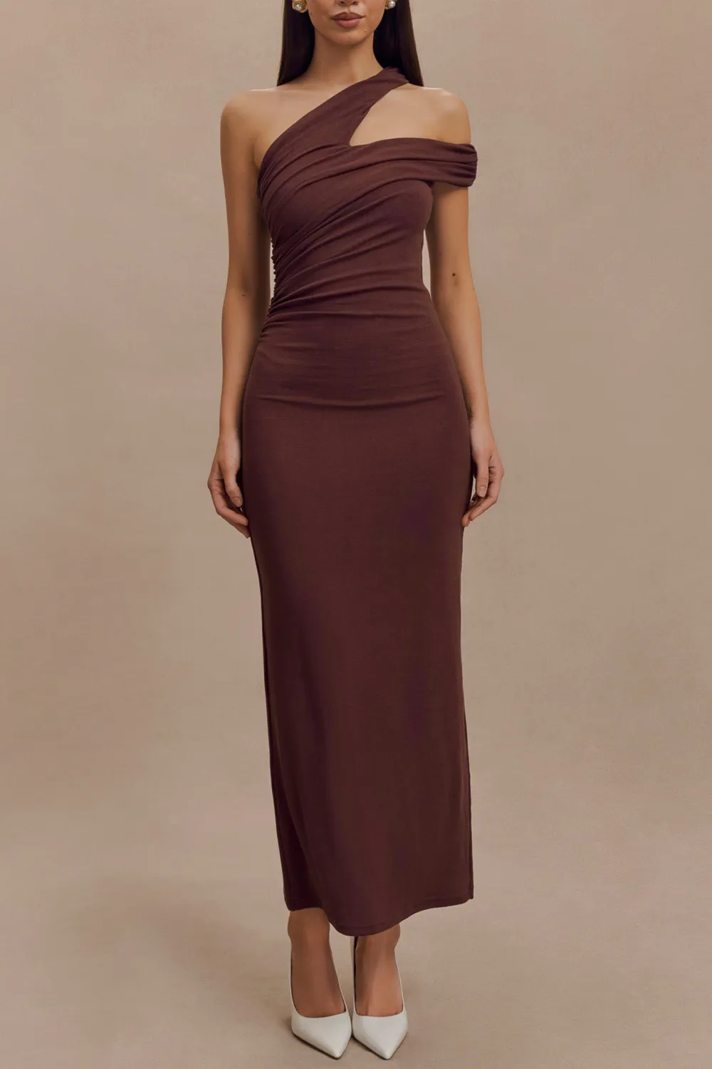 One Shoulder Modal Midi Dress