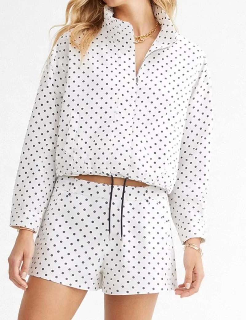 Chic Polka Dot Color Block Wide Leg Shorts