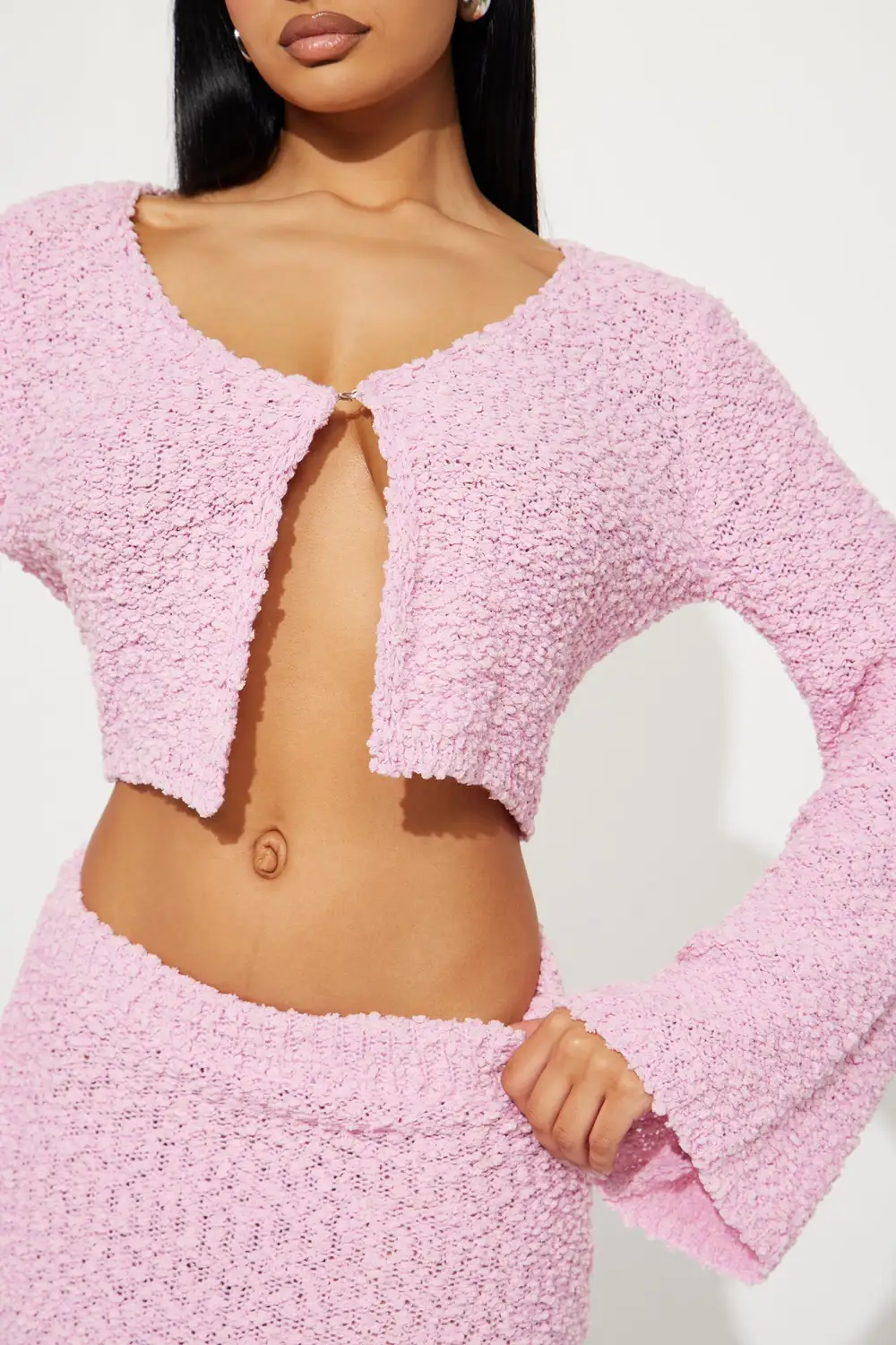 Shanelle Sweater Skirt Set - Pink