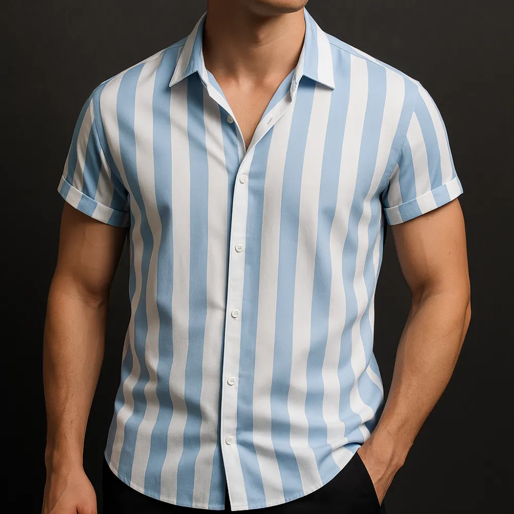 Linen Blend Camp Shirt