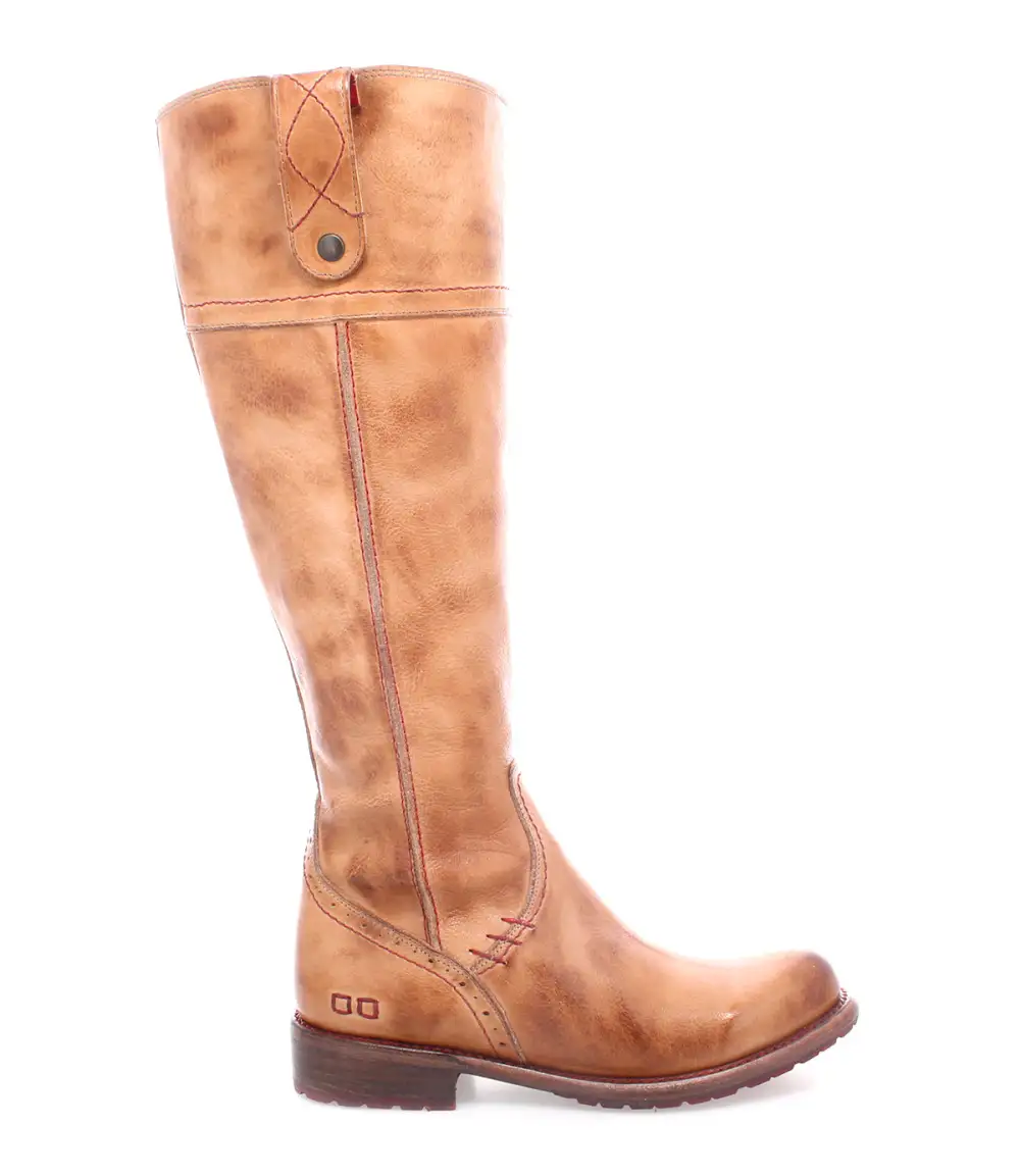 Women's Wide Calf Equestrian Lug Sole Leather Knee High Boots