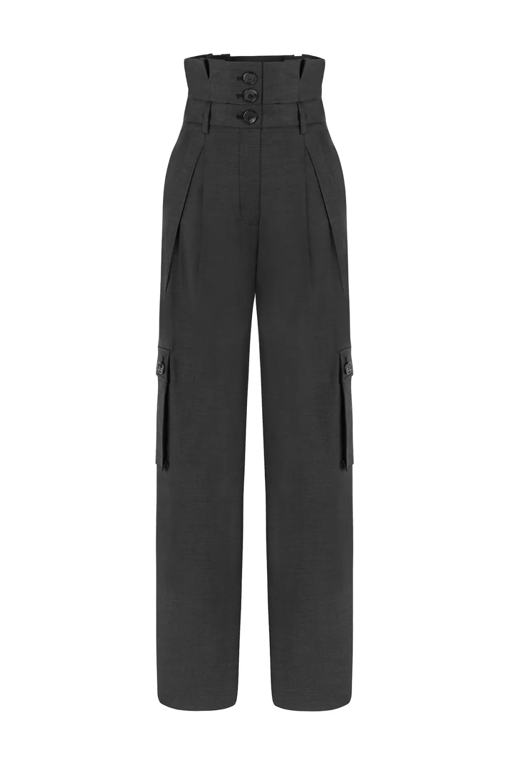 High Waist Pants-Dark Grey