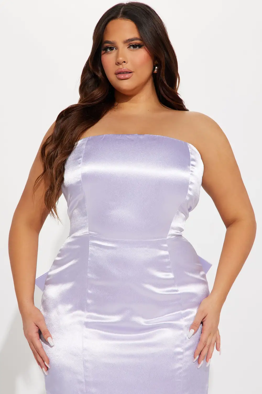 Janet Satin Maxi Dress - Lilac