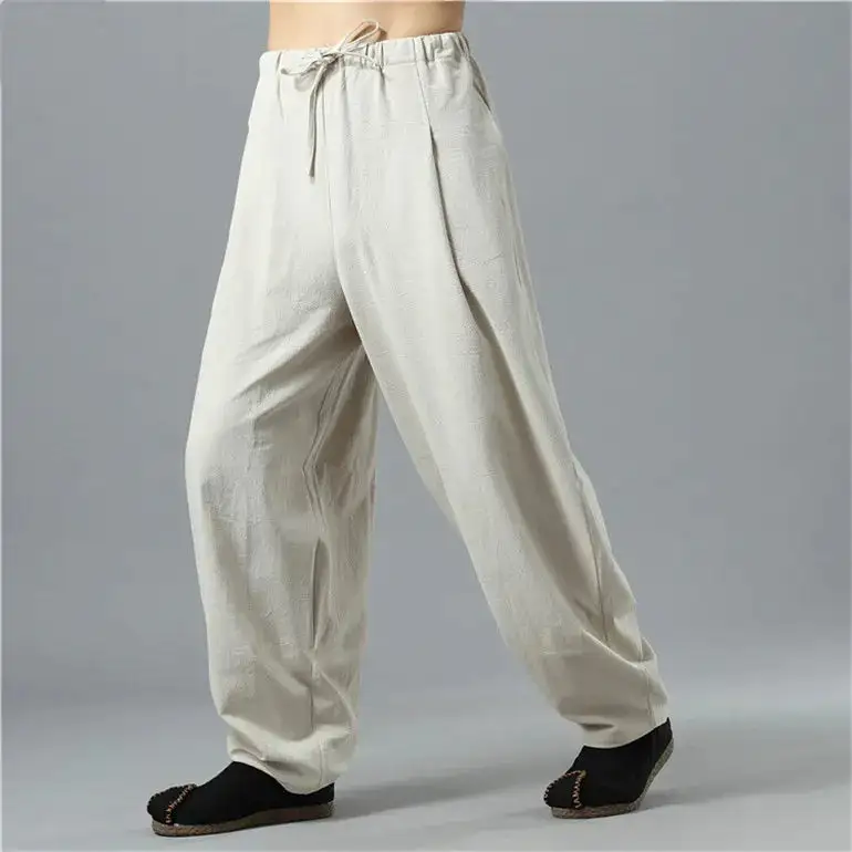 Men's Linen Blend Drawstring Pants