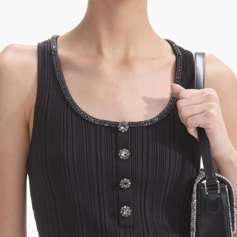 Black Ribbed Knit Top