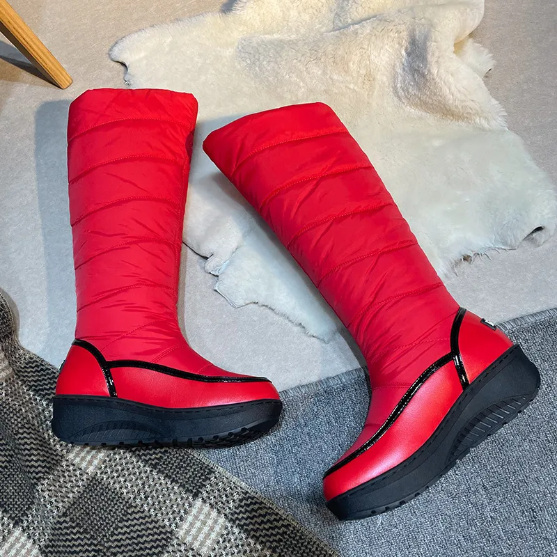 Knee-High Plush Fleece Snow Boots