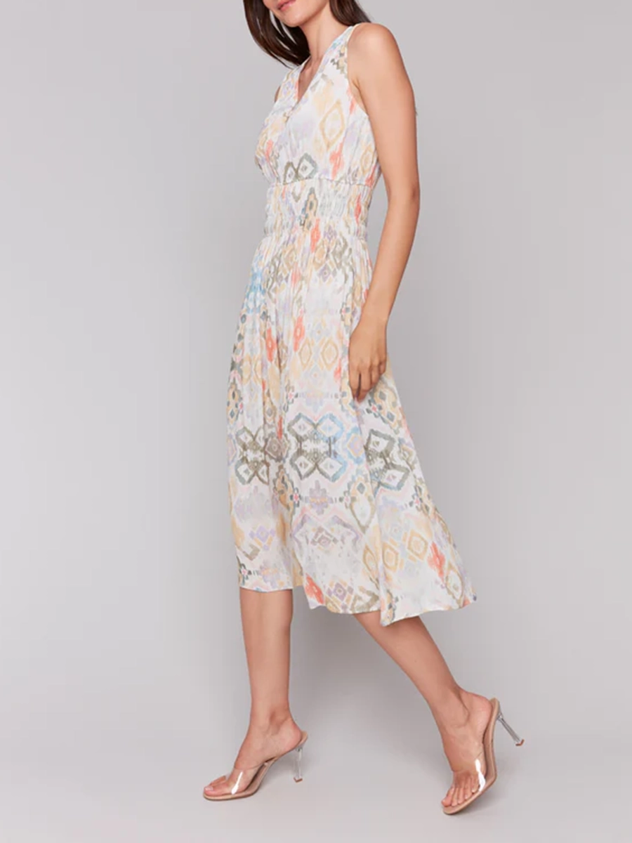 Fashionable And Elegant Design Sleeveless V-Neck Dress