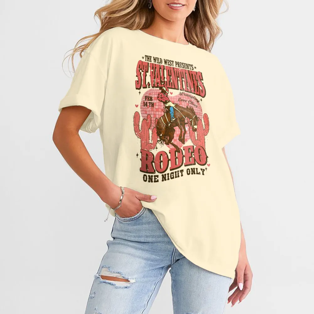 With Hearts And Cactus In The Background Casual T-Shirt