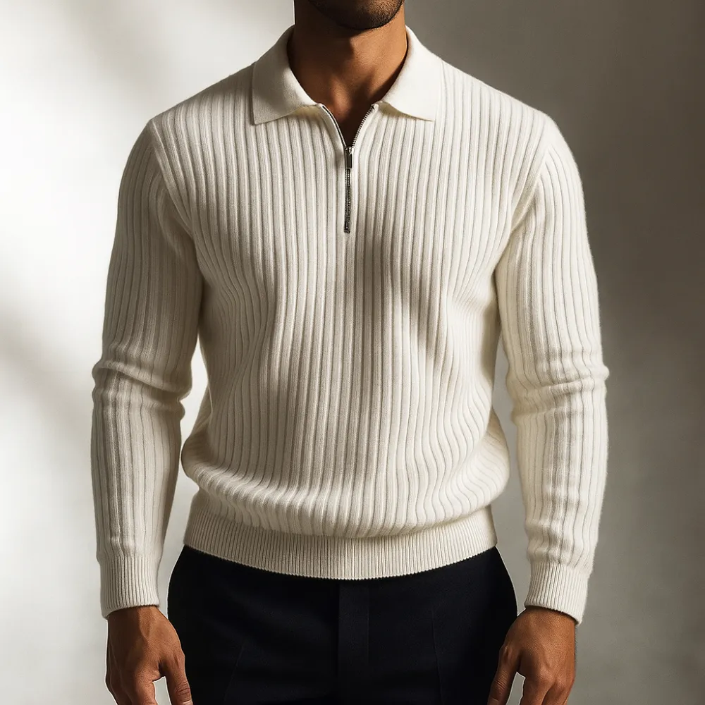 Soft Ribbed Knit Polo