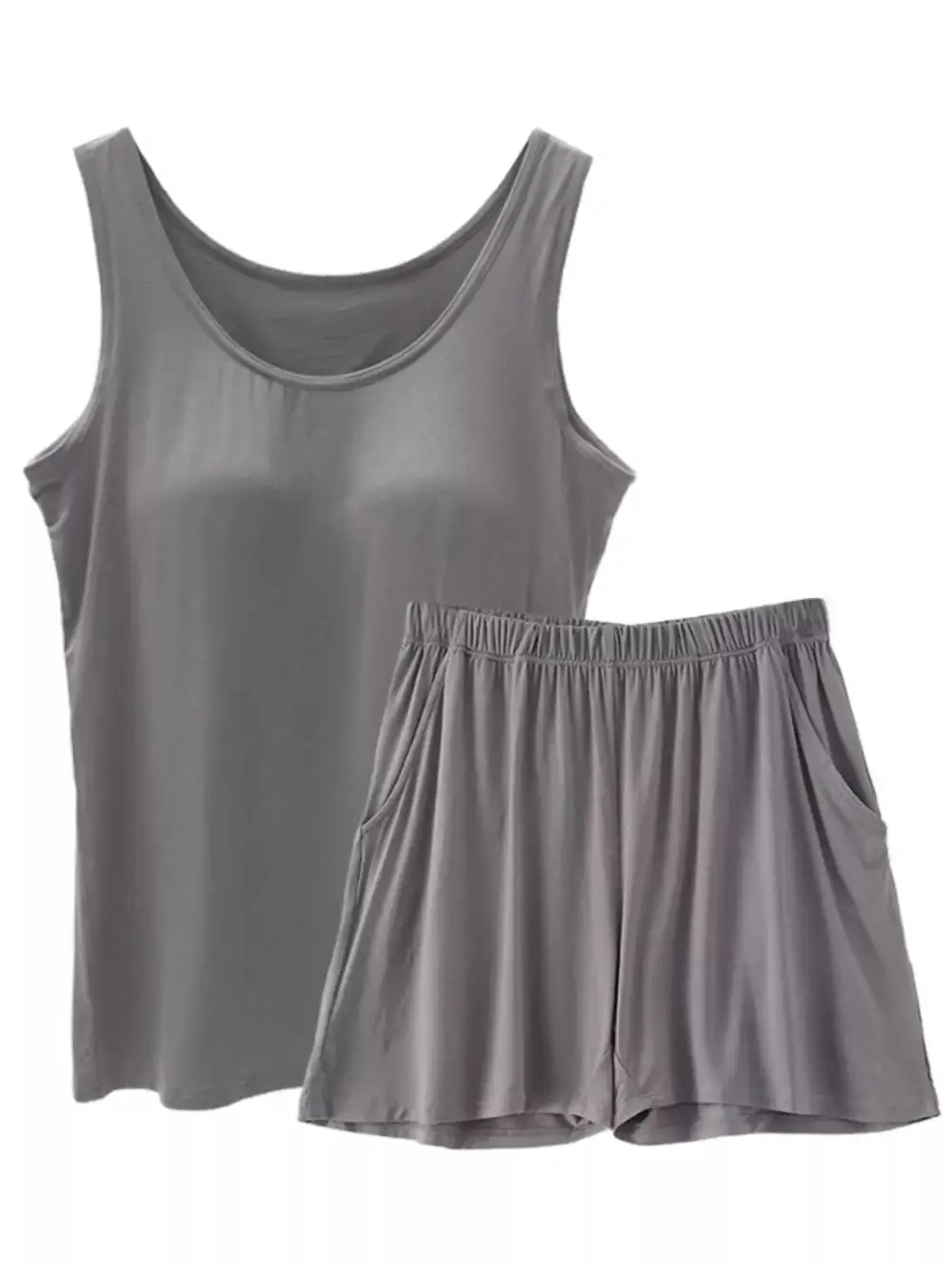 Modal Padded Sleeveless Tank Top & Shorts Set