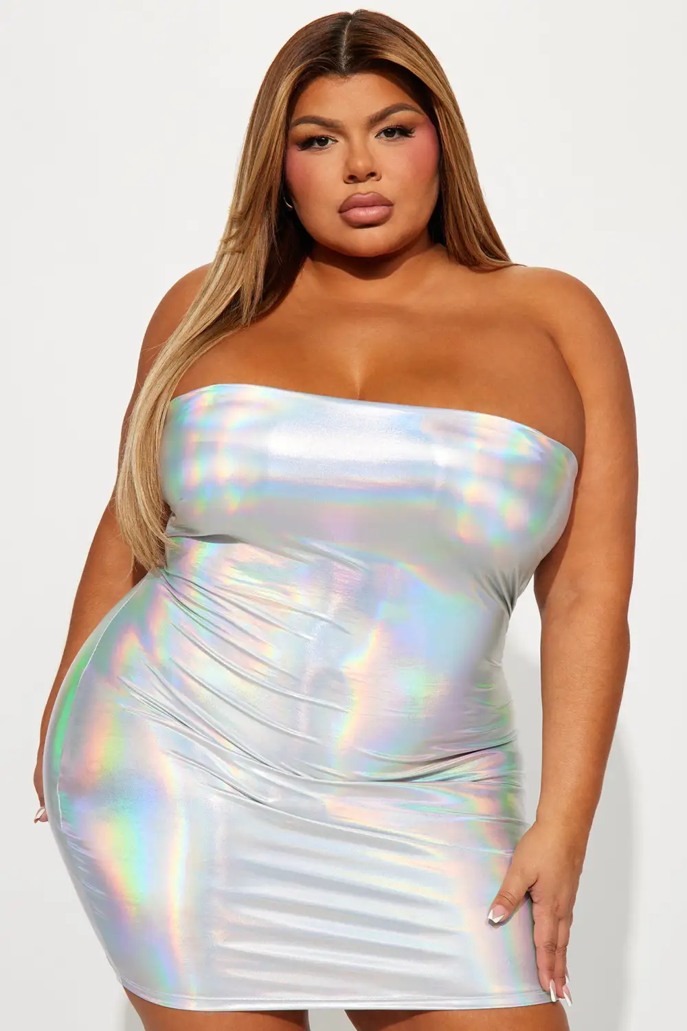 Sleek Look Mini Dress - Silver