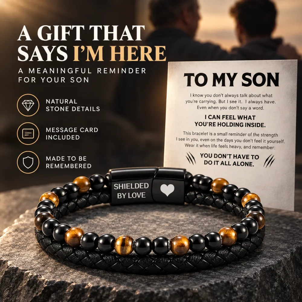 Tiger Eye & Leather Bracelet for Son: A Reminder of Your Love