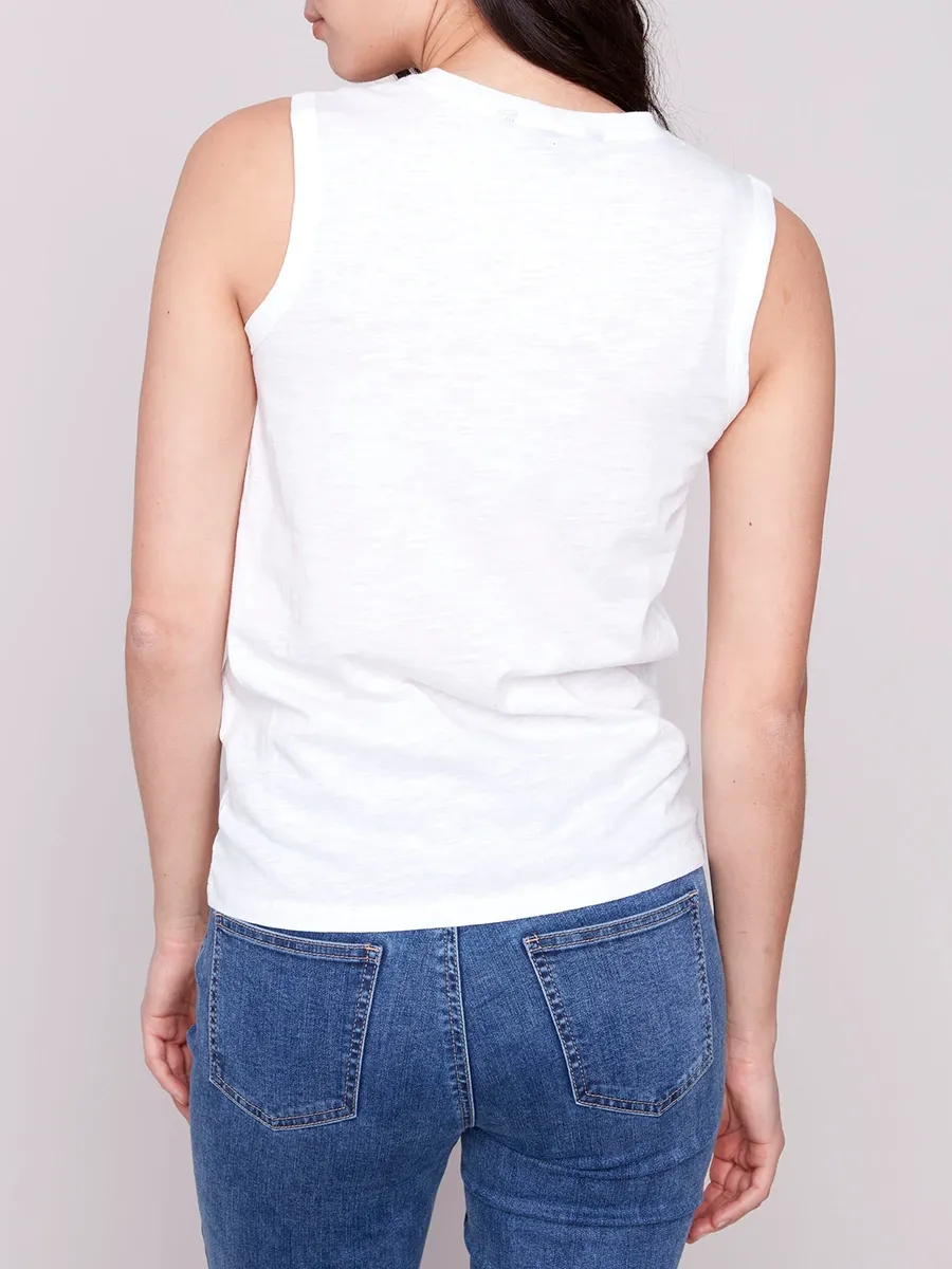 Cotton Round Neck Heart Hollow Vest